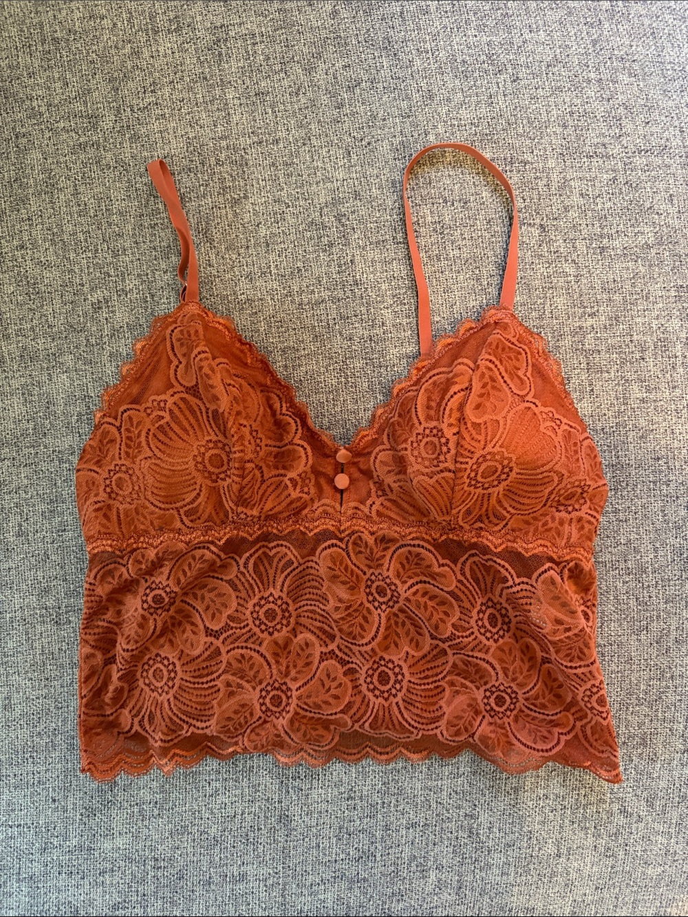 aerie Lace Bralette in Rust Orange